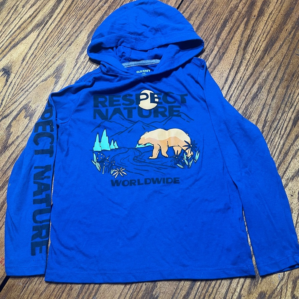 Old Navy Blue 'Respect Nature' Kids Hoodie